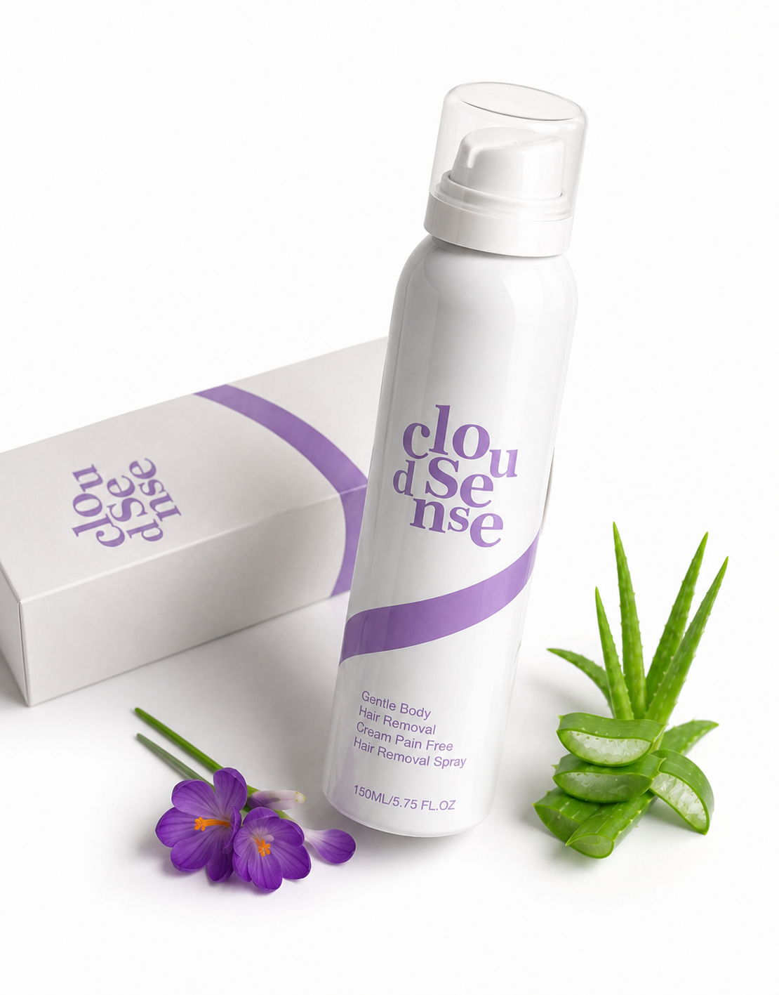 Spray Depilatorio Corporal Indoloro Cloud Sense 150ml – Con Aloe Vera