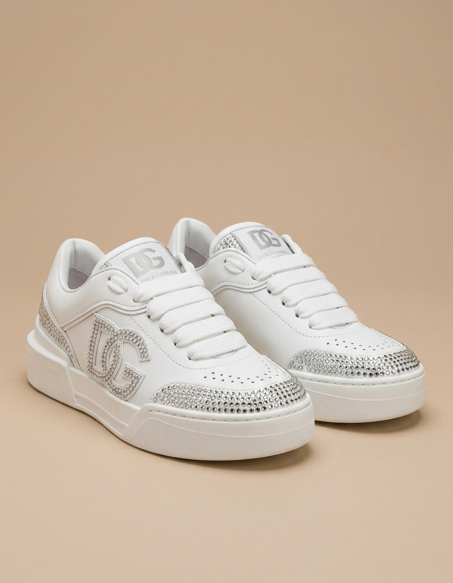 Zapatillas Blancas de Lujo con Cristales - Edición Gla