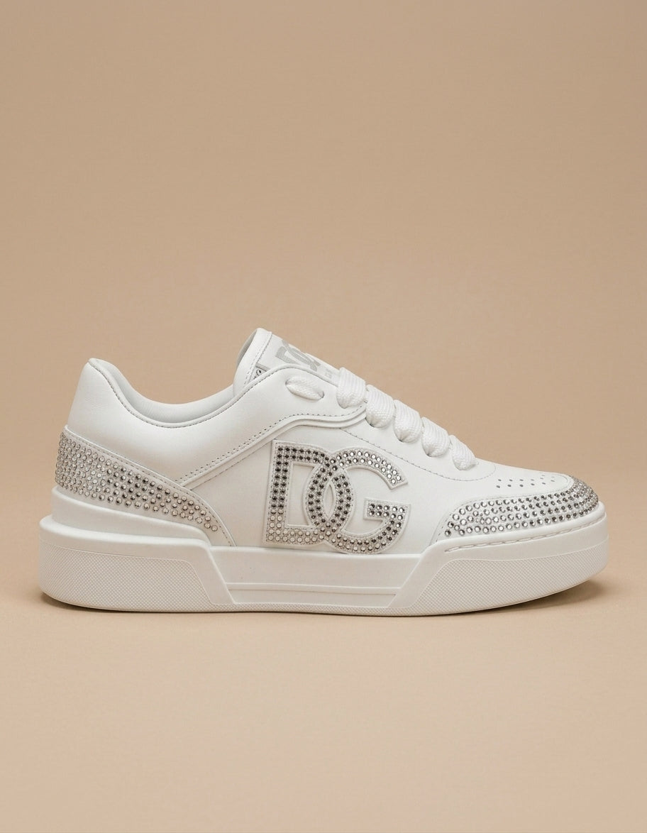 Zapatillas Blancas de Lujo con Cristales - Edición Gla
