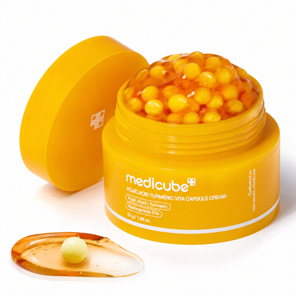 Crema Facial Medicube Kojic Acid Turmeric Vita Capsule Cream 53g – Aclarante y Anti-Manchas