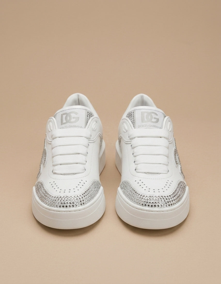 Zapatillas Blancas de Lujo con Cristales - Edición Gla