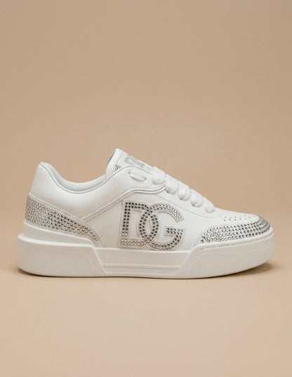Zapatillas Blancas de Lujo con Cristales - Edición Gla