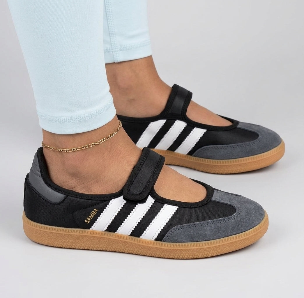 Zapatillas Adidas Samba Jane – Blanco / Negro (Suela Caramel