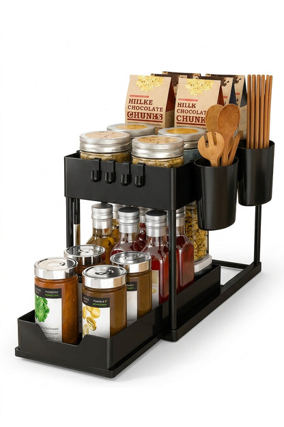 Organizador de Cocina Deslizante 2 Niveles – Multiuso y Extensible